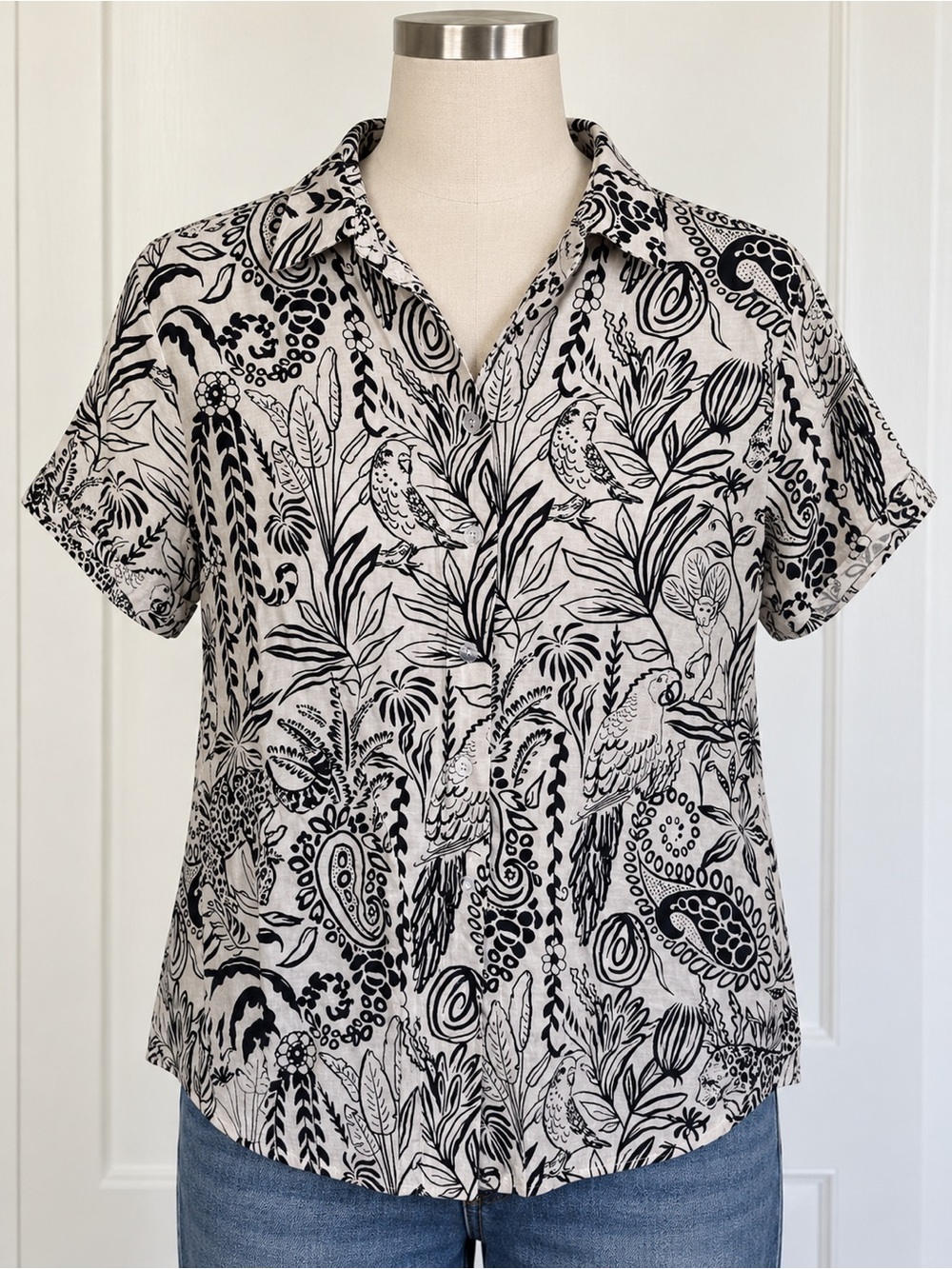 Women’s forest print Button-Up Top